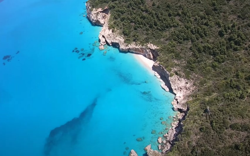 Plaža u Lefkadi, ptičija perspektiva